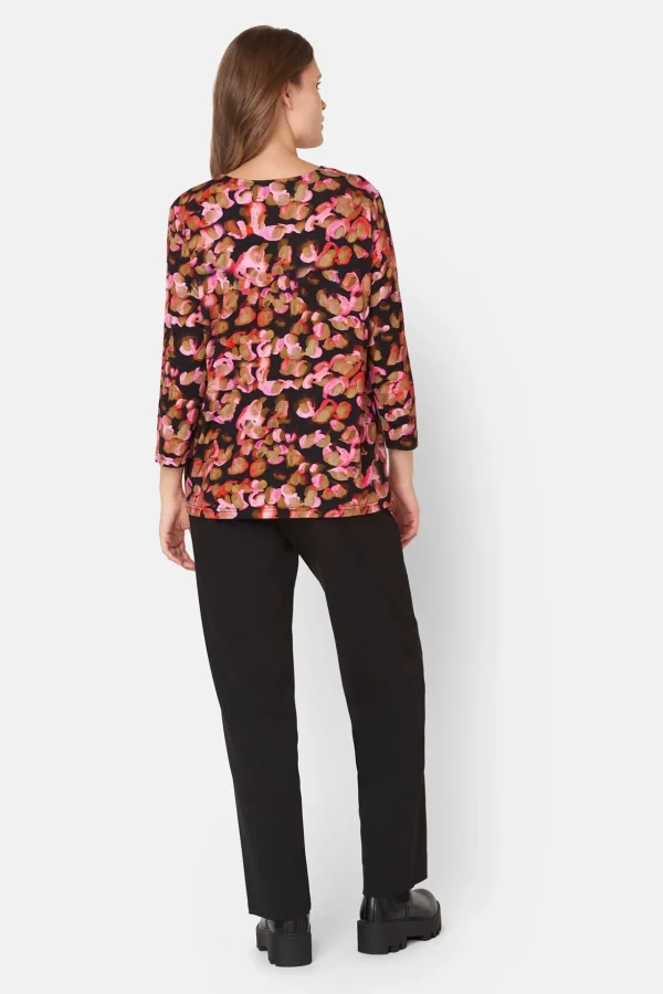 T-shirt Med 3/4 ærmer - Fuchsia Red