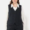 Vest - Sort Pinstripe